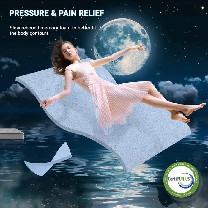 Gel Memory Foam, Individual Pocket Coils for Pressure Relief and Motion Isolation, Medium Firm Queen Mattresses