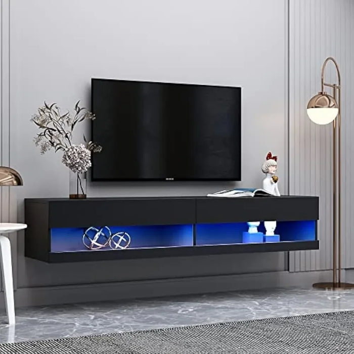 71-Inch Mounted Floating TV Stand Tv Wall Cabinet Fits TVs Up to 80 Inches Living Room Entertainment Center Home Furniture Shelf