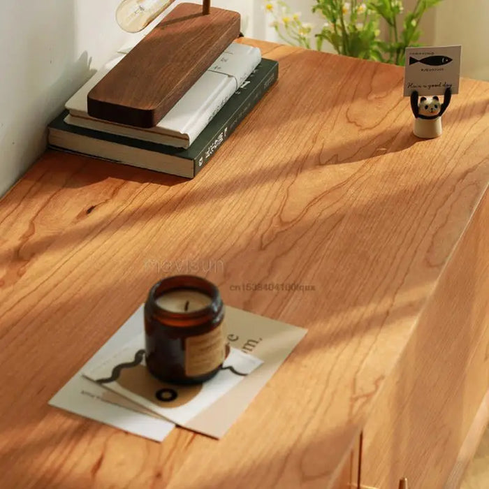 Nordic Tv Cabinet Coffee Table Combination Japanese-style Log Color Simple White Oak Wood Style Simple Living Room Furniture