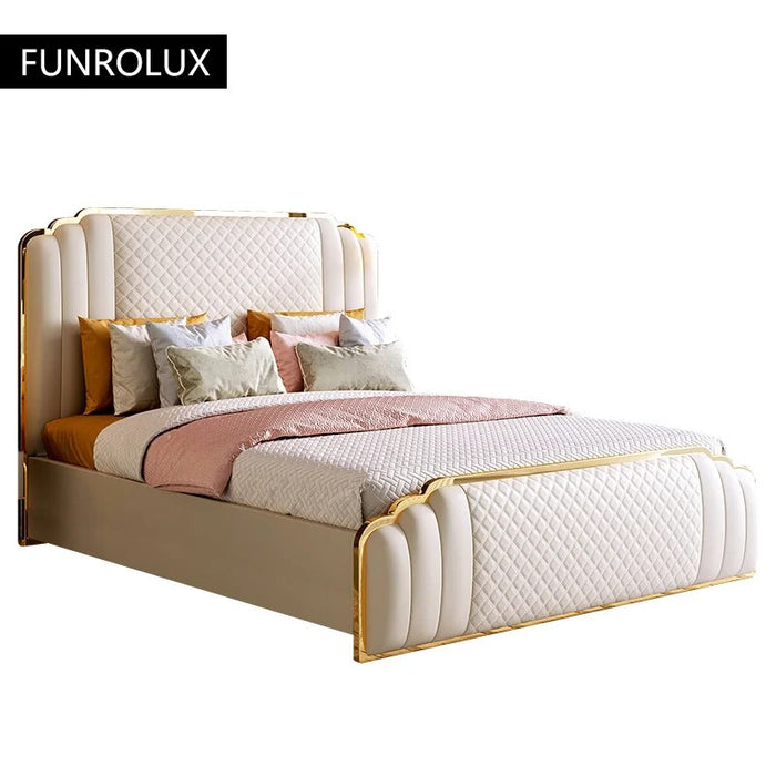 Scandinavian Modern Minimalist Leather Bed 1.5 M 1.8 M Light Luxury Master Bedroom Double Bed Leather Bed