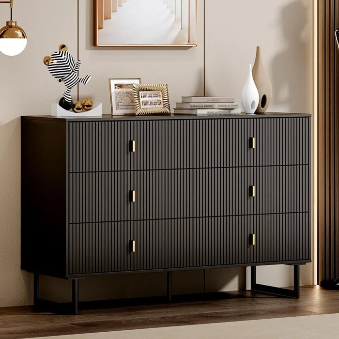 Dresser, Large Double Dresser with 6 Drawers, Wide Drawers, Modern Chest of Drawers, Storage Organizer Dresser, Dresser