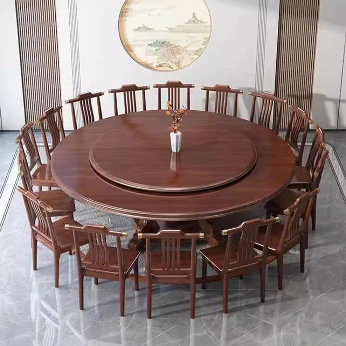 Hotel Combination Dining Tables Restaurant Turntable Eating Wooden Large Dining Tables Mesa Comedor Kitchen Furniture QF50DT