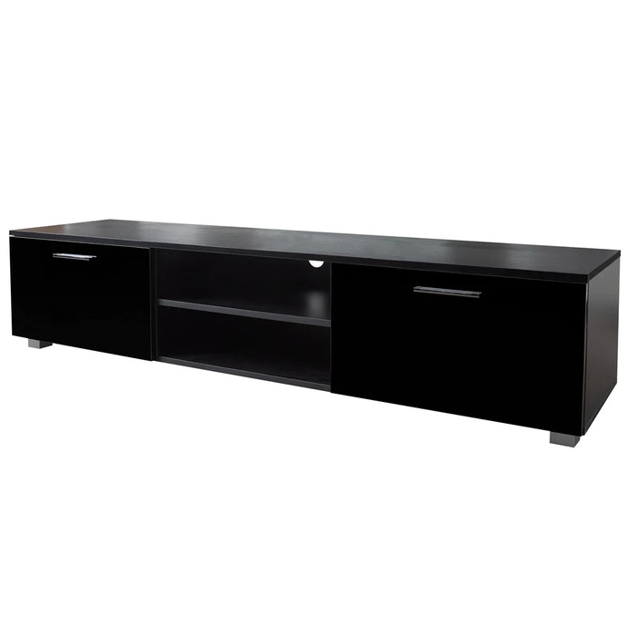 Black TV Stand for 70 Inch TV Stands, Entertainment Center TV Table, 2 Storage Cabinet with Open Shelves for Living Room Bedroom