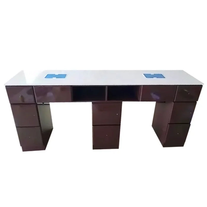 Sale At Low Prices Can Be Customized Salon Furnitur Solid Wood Paint Marble Nail Table