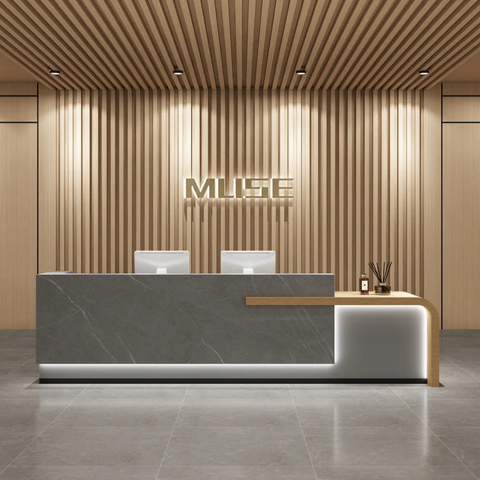 Console Gaming Reception Desk Office Standing Luxury Executive Reception Desk Computer Toonbank Receptie Office Furniture