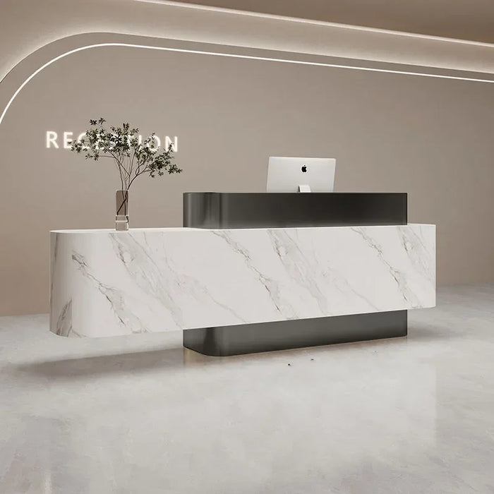 Service Standing Reception Desk Luxury Counter Modern Desktop Reception Desk Corner Writing Toonbank Receptie Office Furniture