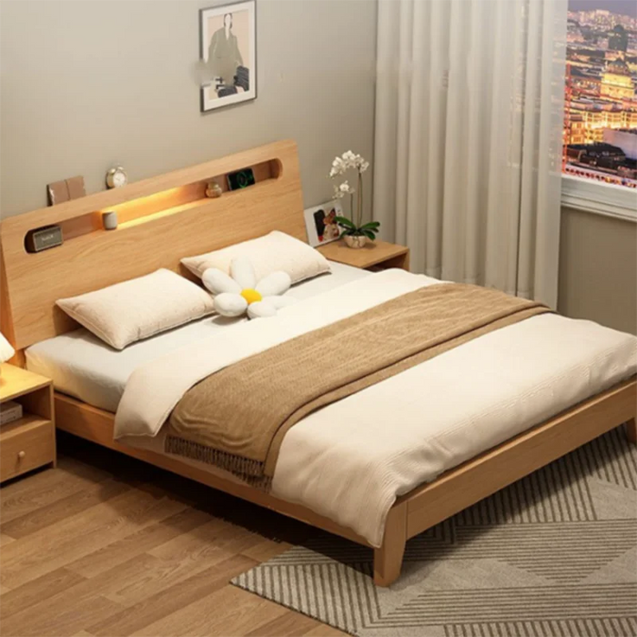 Wood Children Bed King Luxury Modern Multifunctional Nordic Bed Double Storage Adults Camas Dormitorio Furniture Living Room