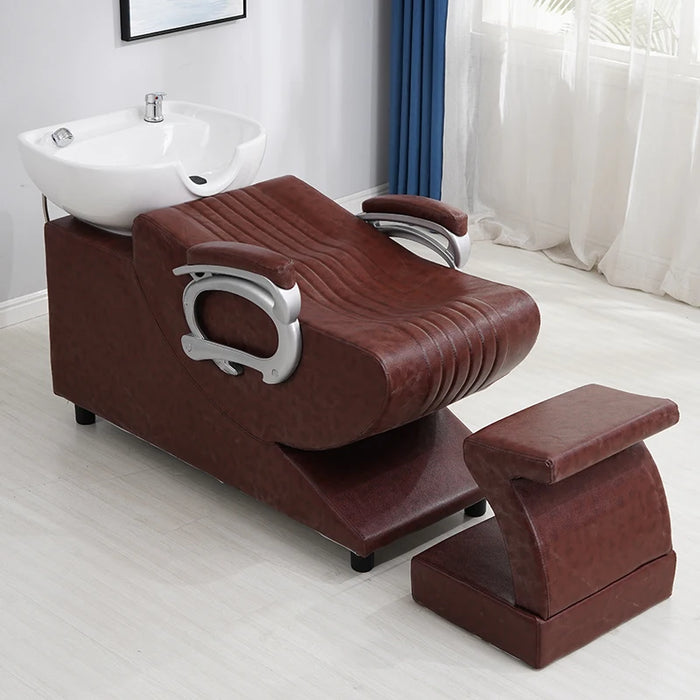 Barb Hair Salon Shampoo Chairs Dedicated Customization Pottery Pot Simplicity Shampoo Chairs Lie Massageador Furniture QF50SC