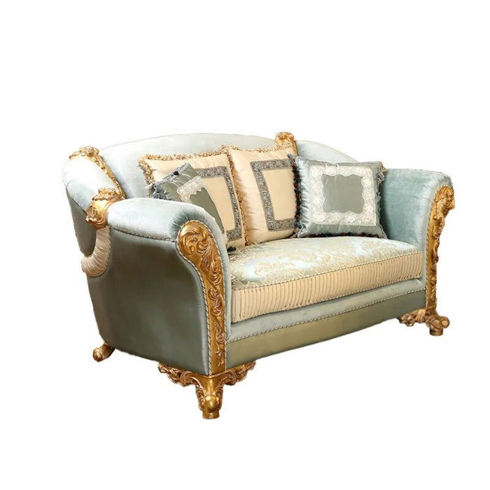 European solid wood carved  coffee table group legal luxury cloth sofa villa living room furniture customization
