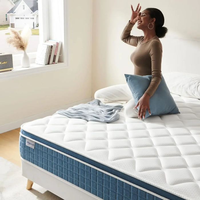11 Inch Hybrid Mattress with Gel Memory Foam,Motion Isolation Individually Wrapped Pocket Coils Pressure/Back Pain Relief