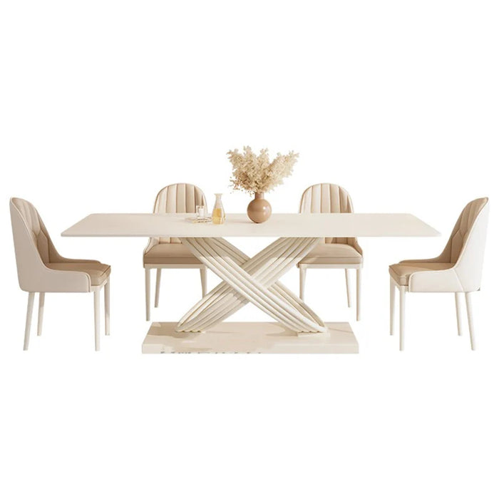 White Modern Dining Table Set 4 Chairs Italian Large Luxurious Dinning Tables Chair Complete Muebles De Cocina Kitchen Furniture