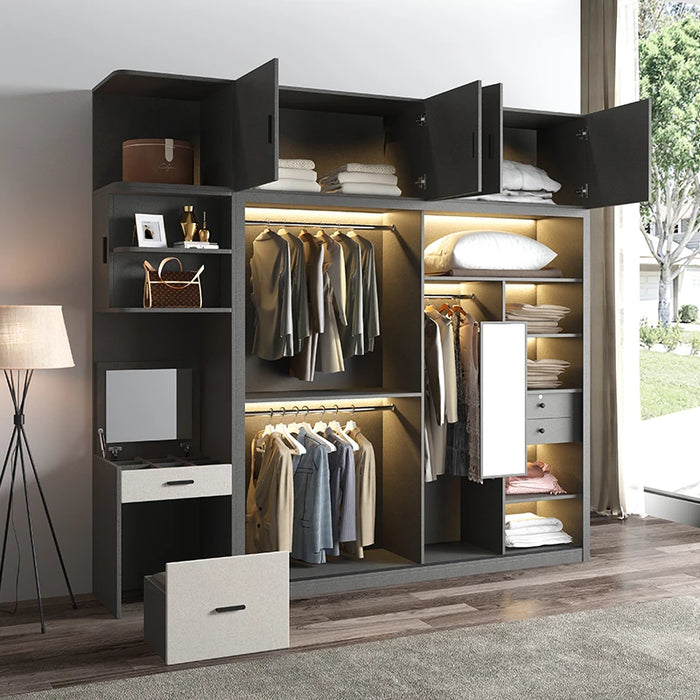 Nordic sliding door wardrobe simple modern assembly household bedroom sliding door wardrobe full solid wood multilayer board sto