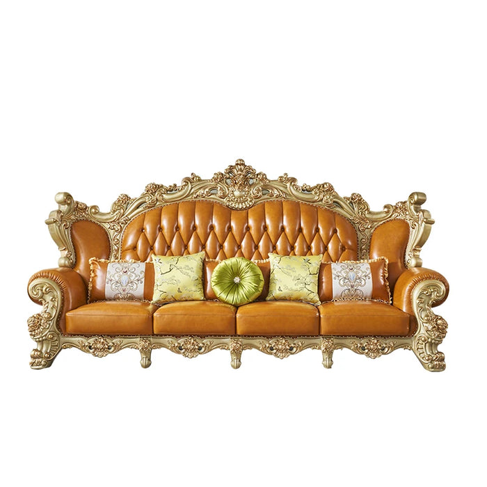 Sofa 123 Combination Living Room Large Family Villa Luxury Top Layer Cowhide Full Solid Wood