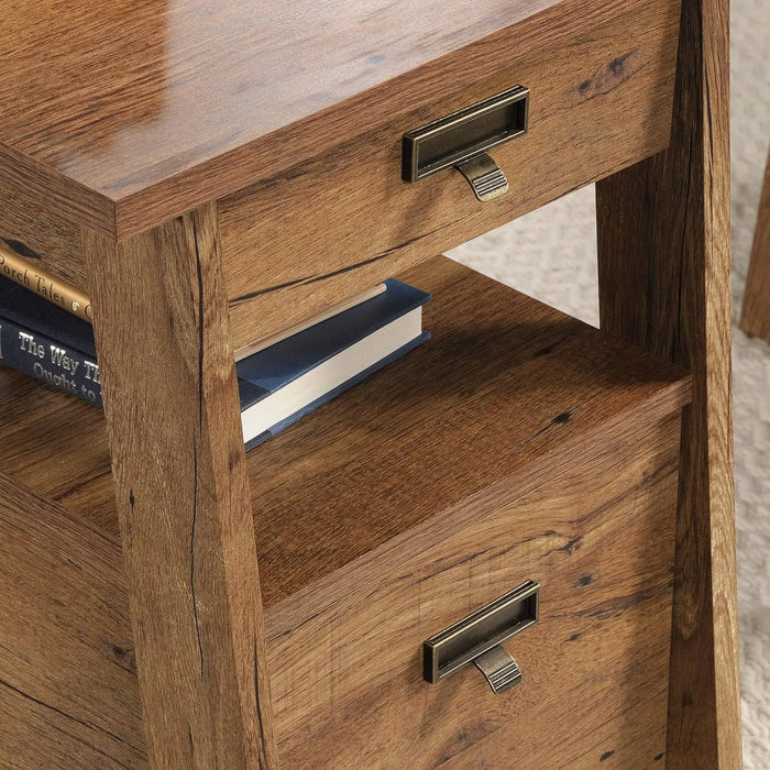 Sauder Trestle Executive Trestle Desk, Vintage Oak finish