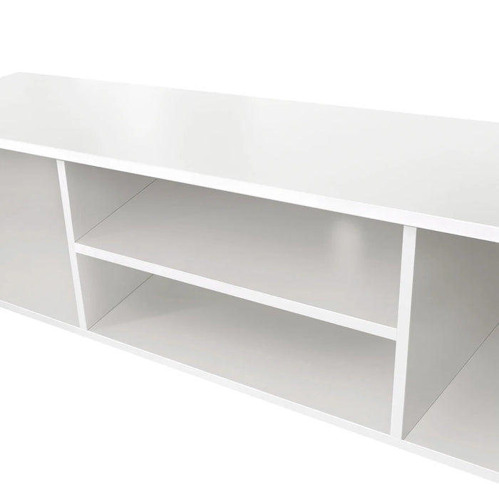 White TV Stand for 70 Inch TV Stands, Entertainment Center TV Table, 2 Storage Cabinet with Open Shelves for Living Room Bedroom