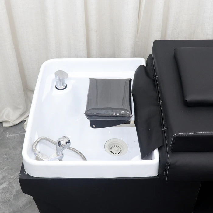 Head Equipment Water Salon Chairs Black Massage Hairdressing Shower Salon Chairs Beauty Lavacabezas Spa Furniture JY50SC