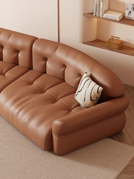 Italian modern simple living room corner curved soft bag shaped sofa