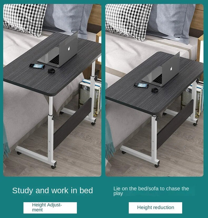Folding Portable Mobile Lift Computer Desk Study Table Height Adjustable Computer Desk Lap Bed Tray Bed Desk Work Furniture