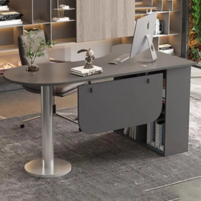 Bookshelf Storage Office Desk Writing Living Room Vanity Corner Computer Desks Metal Legs Shelf Mesa De Computador Furniture