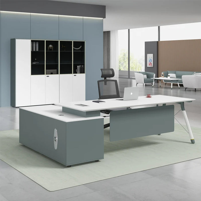 Executive Work Office Desks Drawers Corner Desktop Storage Meeting Office Desks Modern Luxury Mesa Escritorio Furniture WJ25XP