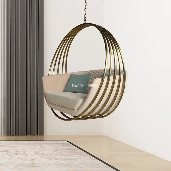 Bedroom home indoor hanging balcony hanging basket Qianqiu sleepable hammock princess stainless steel leisure  patio chair