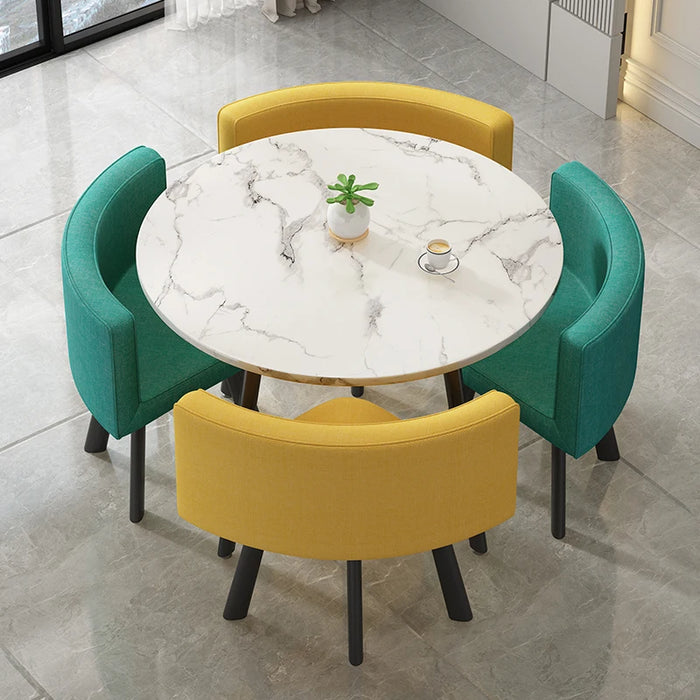 Living Room Chairs Minimalist Modern Dining Table Set 4 Chairs Comedor 4 Sillas Reception Coffee Tables Kitchen Furniture HY