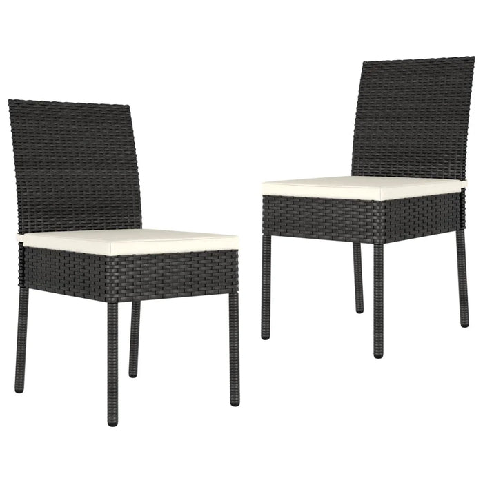 3 Piece Patio Dining Set Poly Rattan Black A Outdoor Table and Chair Sets Outdoor Furniture Sets
