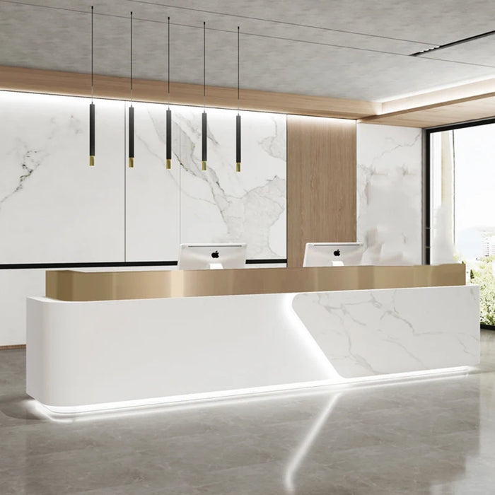 Cash Modern Front Reception Desks Register Hotel Cashier Bar Counter Salon Clothing Rezeption Desk Beauty Commercial Furniture