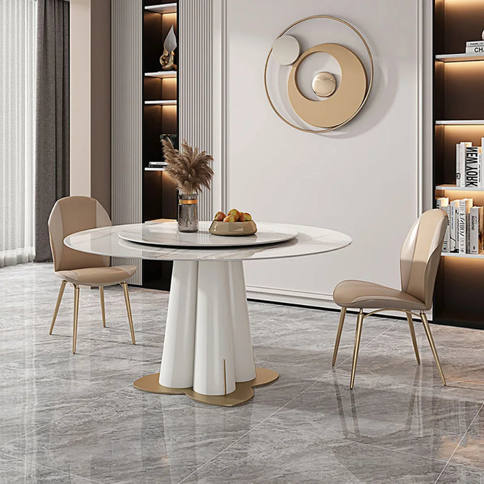 Luxury Slate Round Dining Table 1.5m Round Table with Turntable 10 People Table Modern Home Furniture
