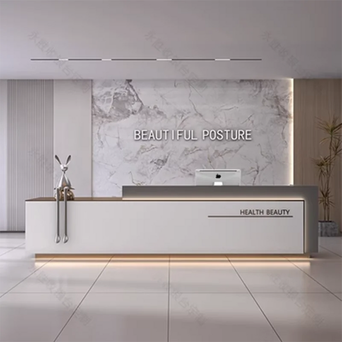 Podium Lighting Reception Desk Front Cash Luxury Simple Checkout Spa Service Desk Advisory Comptoir De Caisse Modern Furniture