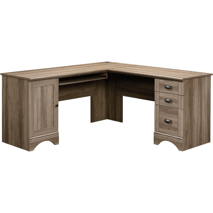 Sauder Harbor View Computer Desk, Salt Oak finish office desk