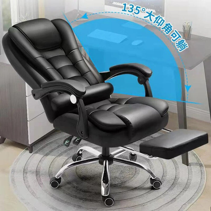 Adjustable Executive Massage Office Chair Reclining High Back Big Tall Leather Ergonomic Swivel Task Chair Footrest Furniture