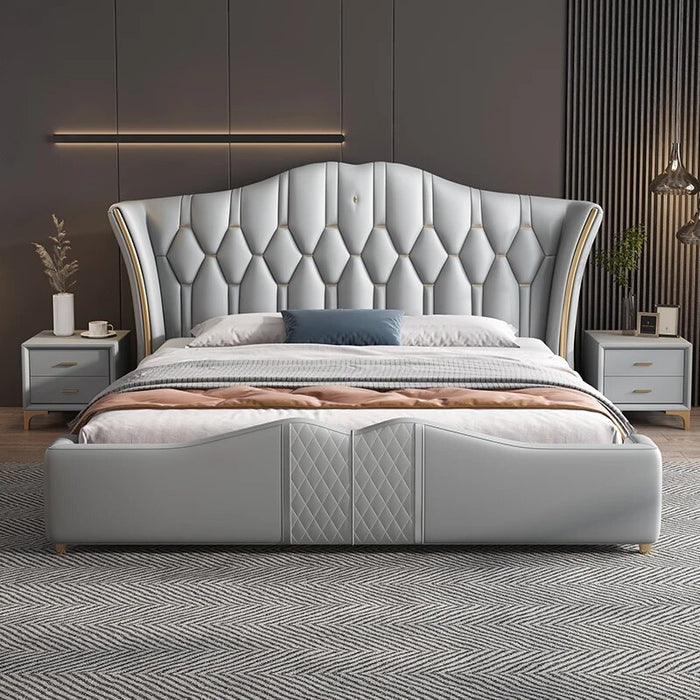 Leather Light Luxury Master Bedroom 1.8 M Wedding Bed Modern Simple Double Bed High-end Storage 1.5 M High Box Soft Bed