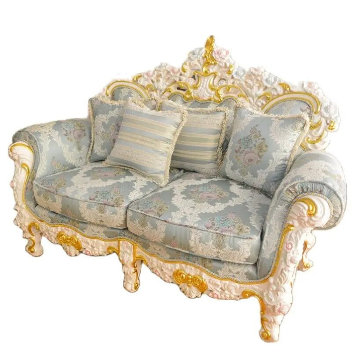 European solid wood sofa French luxury villa living room Custom high-end fabric sofa set