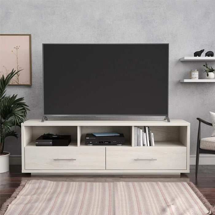 TV cabinet Open Storage 3 Shelves and 2 Door  TVs for up to 70"Charcoal home furniture stand modern TVes stand Shelves,Ivory Oak
