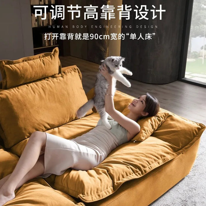 Simple and movable living room with adjustable high backrest, ultra deep seat width, cat scratch cloth, sailboat sofa