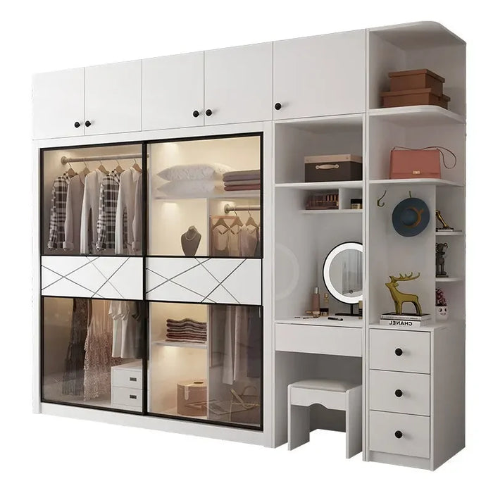 Solid wood bedroom furniture cloth wardrobe and armoire