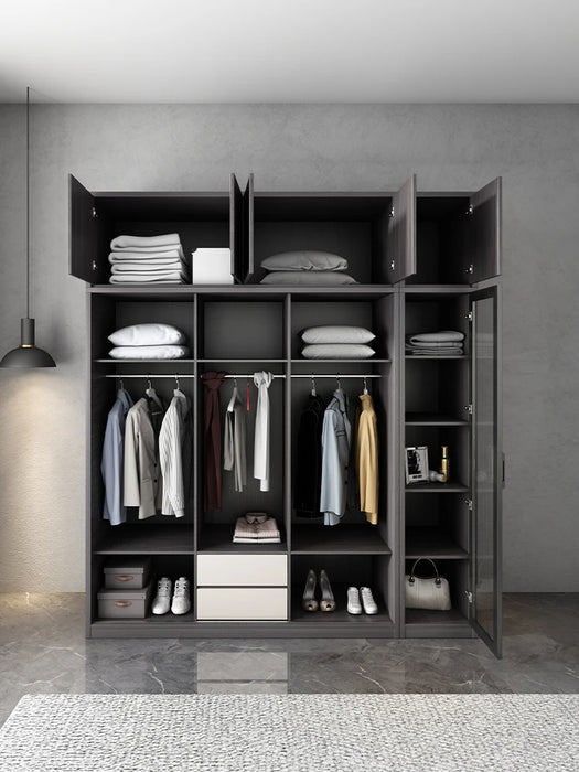 Modern simple wardrobe for storing household bedrooms economical integral sliding door storage cabinet sliding door wardrobe