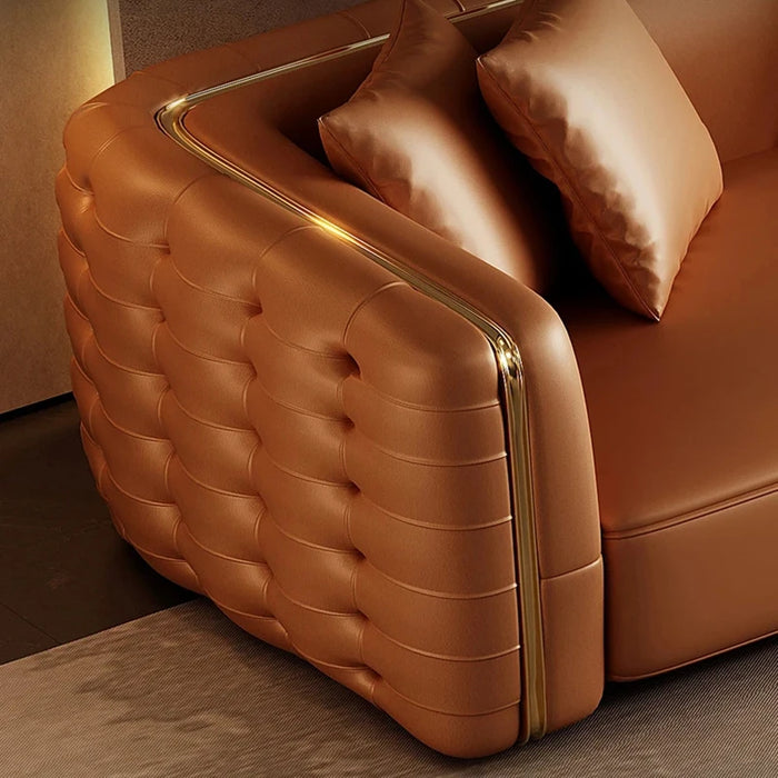 Luxury Villa Living Room Sofas Eather Top Layer Nordic Japanese Cowhide Modern Minimalist Divani Da Soggiorno Salon Furniture