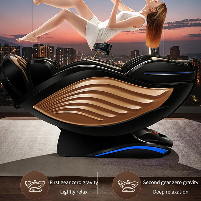 Jinkairui New Product Launches Hot Sale Luxury Zero-gravity 4D Electric Heating Vibration Full-body Massage Chair Leg Extension