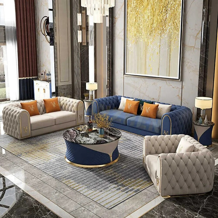 Living room furniture stainless steel 3 seater modern design sofas luxury modern coach sofa set furniture living room sofa