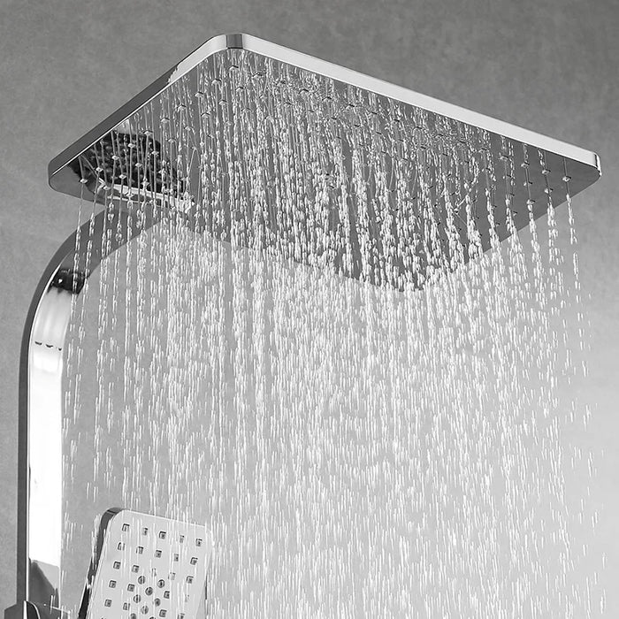 Digital Chrome Shower Set Faucet Bathroom Hot Cold Mixer Rain System Wall Mount Full Kit Bath Tap Bathtub Silver Luxury Bidet