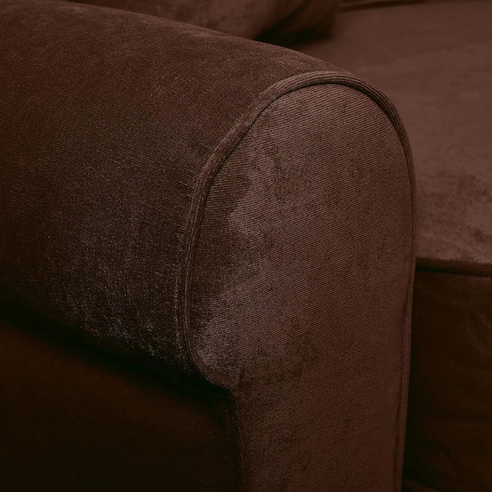Copenhagen 73" Sofa - Pillowed Back Cushions and Rounded Arms, Durable Modern Upholstered Fabric - Brown