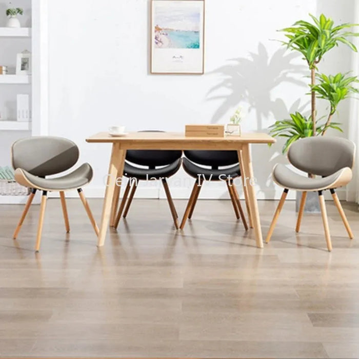 Minimalist Wooden Dining Chairs Relaxing Kitchen Backrest Dining Chairs Creative Design Sillas De Comedor Home Furniture WZ50DC