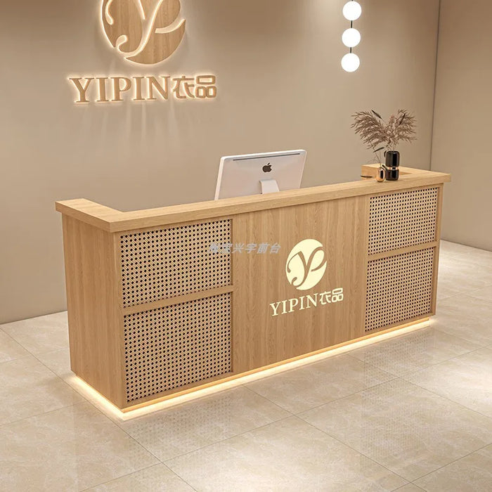 Check Out Reception Desk Podium Modern Standing Mobile Bar Counter Reception Desk Information Comptoir Caisse Bar Furniture