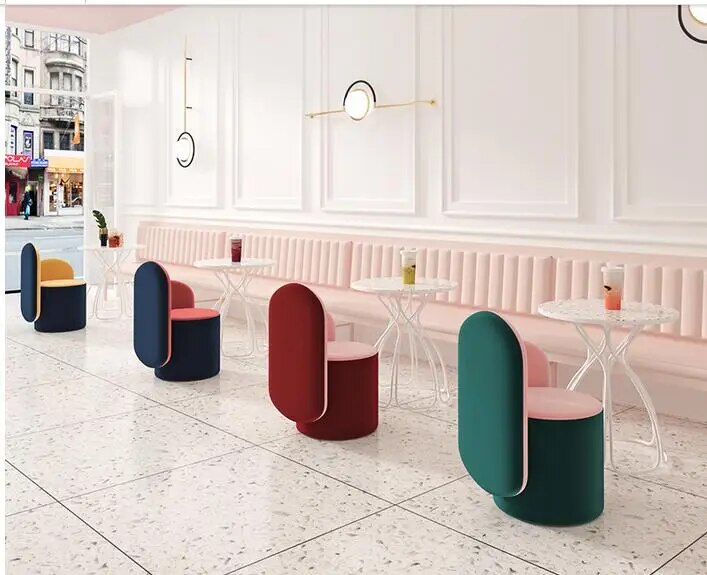 Home stay milk tea shop sofa table chair combination coffee dessert clothing shop ins net red single sofa