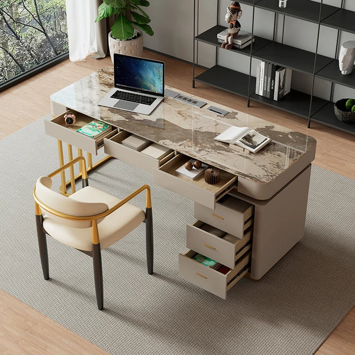 Write Computer Office Desks Calligraphy Design Modern Light Luxury Office Desk Household Slate Escritorios Work Furniture QF50OD