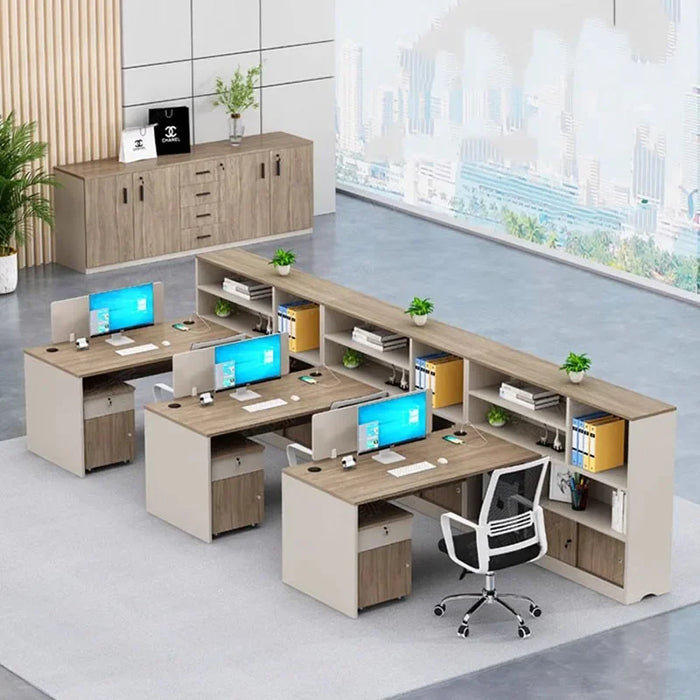 European Bookshelf Office Desk Drawers Setup Storage Standing Computer Desks Executive Luxury Floor Escritorio Modern Furniture