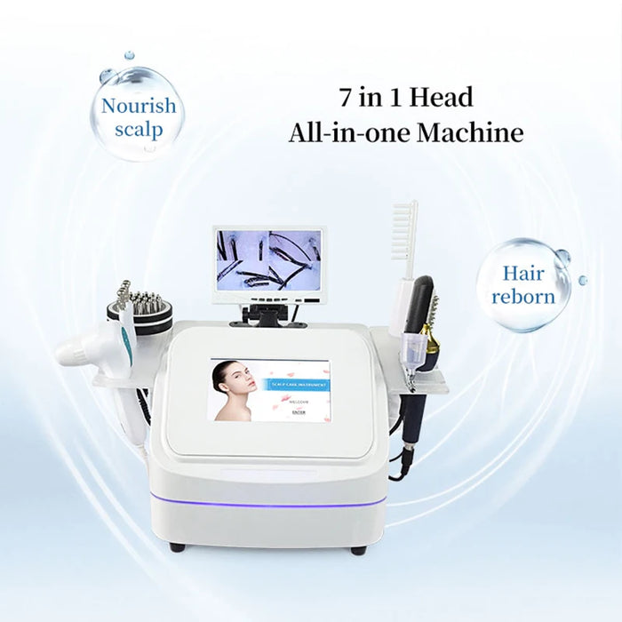 New 7 In 1 High Frequency Hair Follicle Detection Scalp Treatment Machine Hair Analyze Scalp Care Massage Hair Regrowth Device