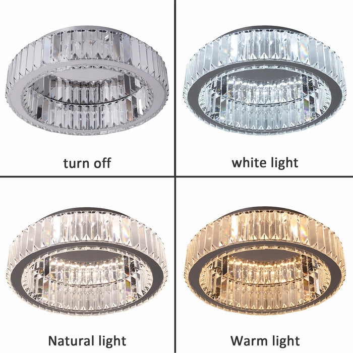 Modern Led Crystal Ceiling Chandelier Lamps Living Room Dimmable Ceiling Light With Remote Home Bedroom Smart Lighting Fixtures
